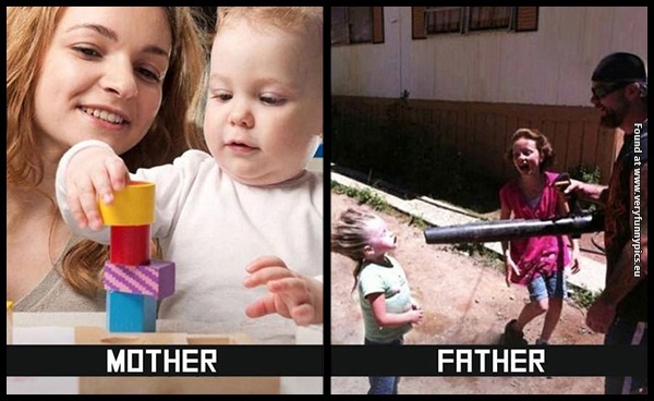 funny pictures differences between moms nd dads 05