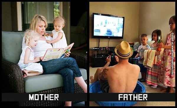 funny pictures differences between moms nd dads 07