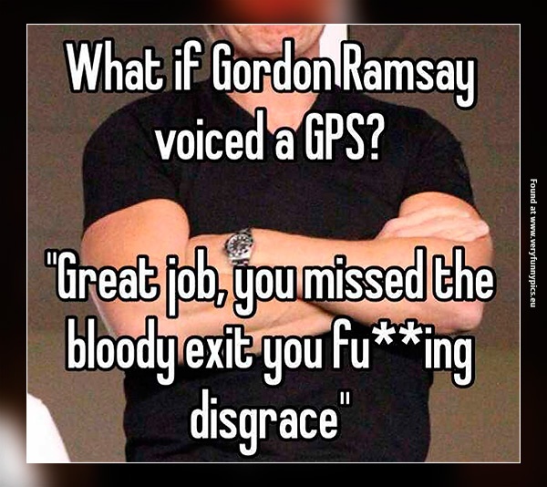If Gordon Ramsay voiced a GPS