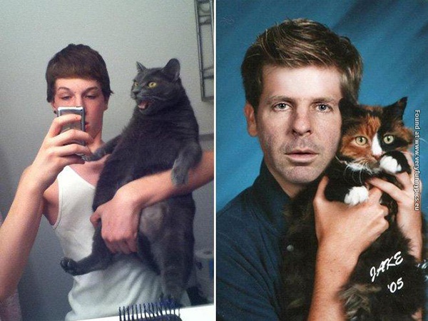 funny picturse of men holding cats 16