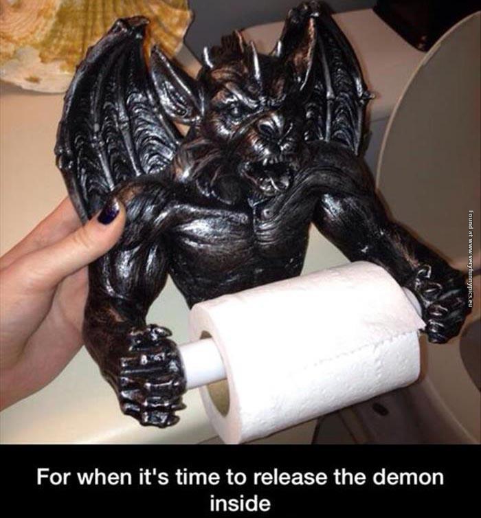 funny pictures demon toilet paper