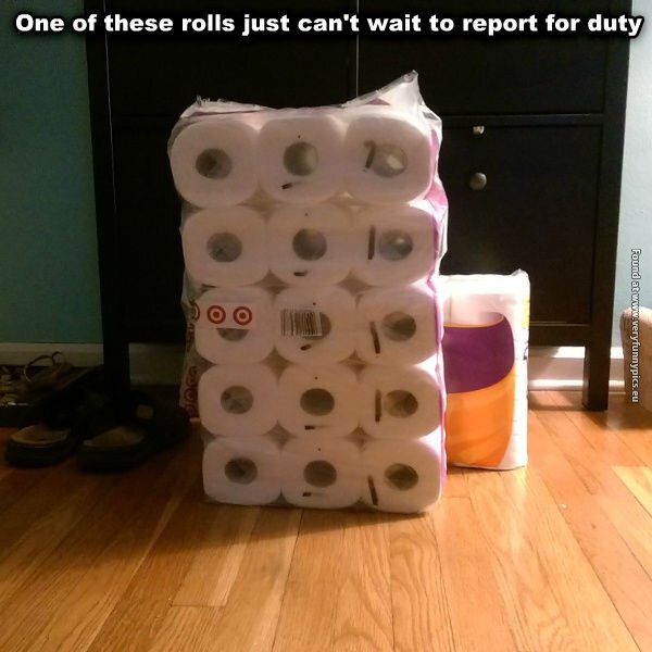 funny pictures toilet paper reporting for duty