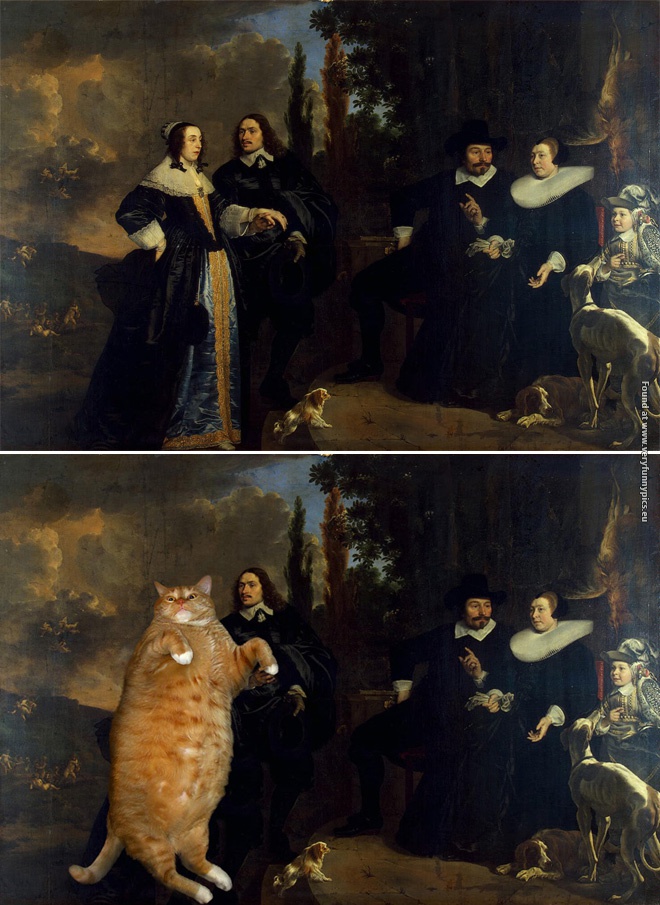 funny pictures paintings made better with cats 05