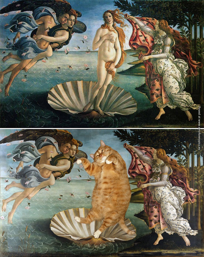 funny pictures paintings made better with cats 07