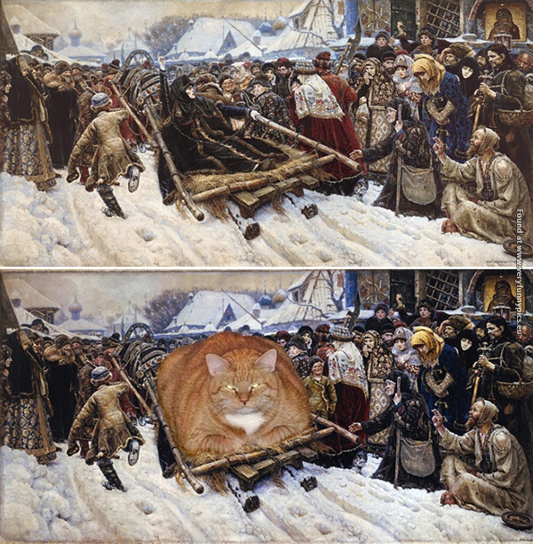 funny pictures paintings made better with cats 12