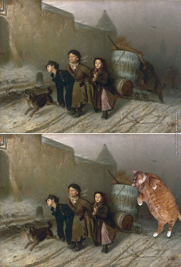 funny pictures paintings made better with cats 17