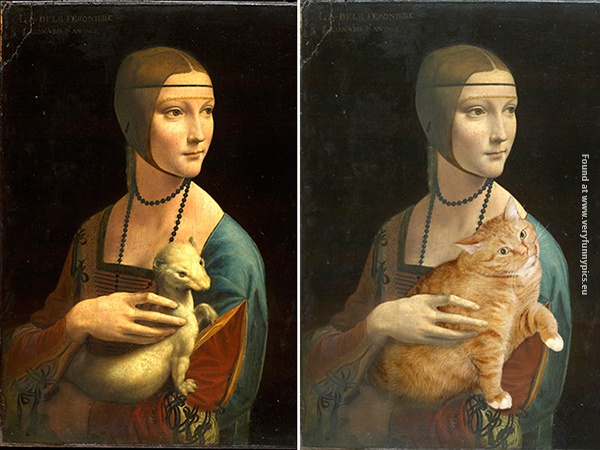 funny pictures paintings made better with cats 23