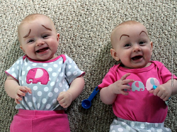 funny pictures babies with eybrows drawn on them 06