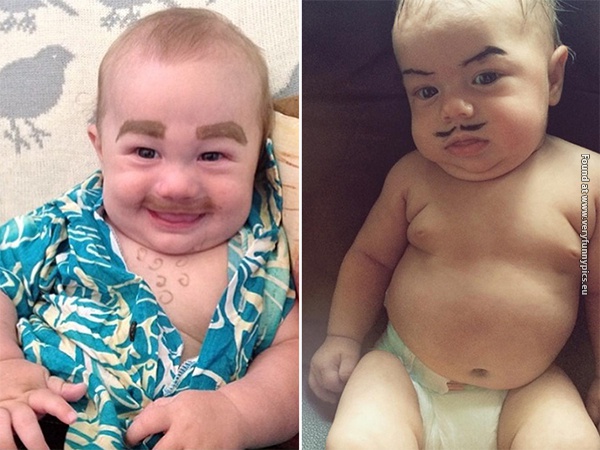funny pictures babies with eybrows drawn on them 08