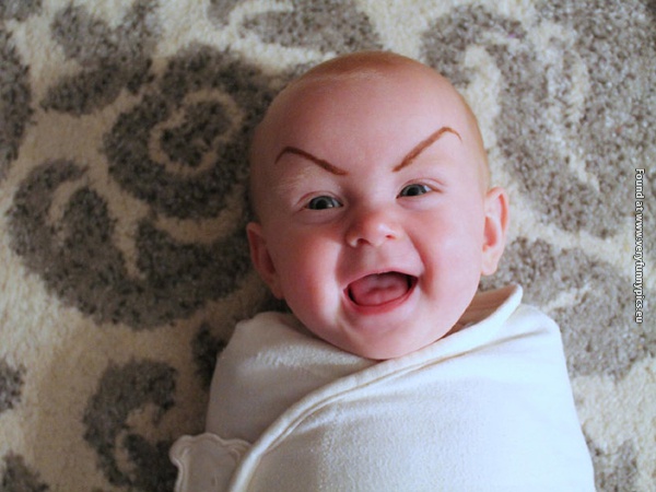 funny pictures babies with eybrows drawn on them 10