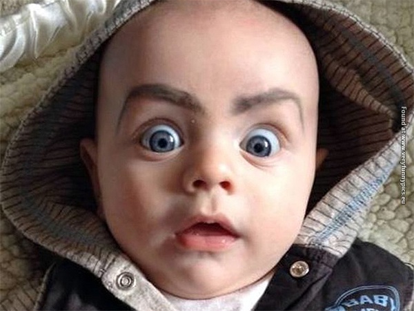 funny pictures babies with eybrows drawn on them 16