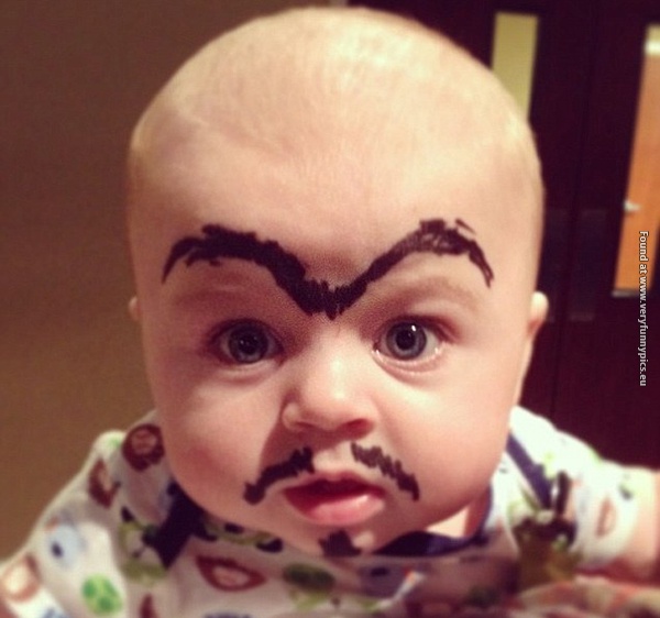 funny pictures babies with eybrows drawn on them 20