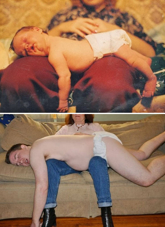 funny pictures recreating childhood photos 14