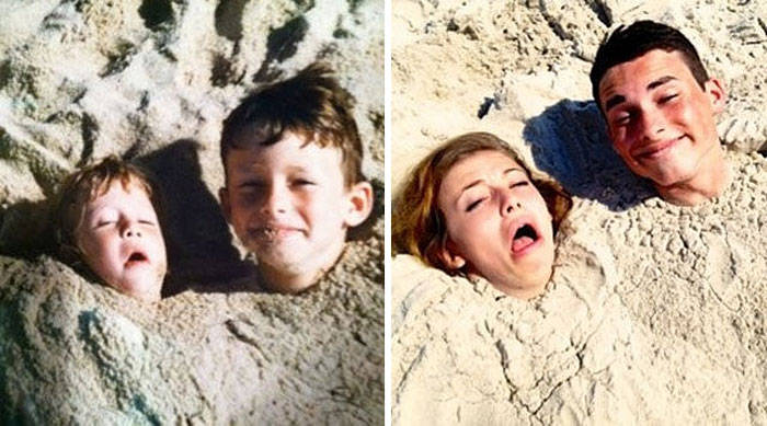 funny pictures recreating childhood photos 18