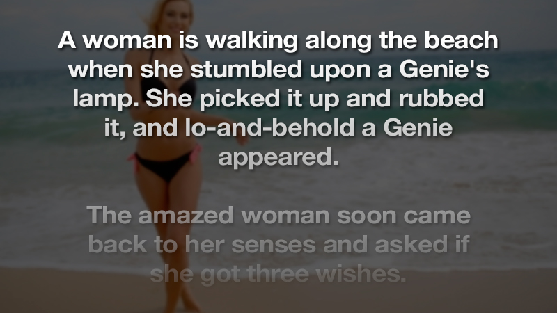 The woman who met a genie at the beach