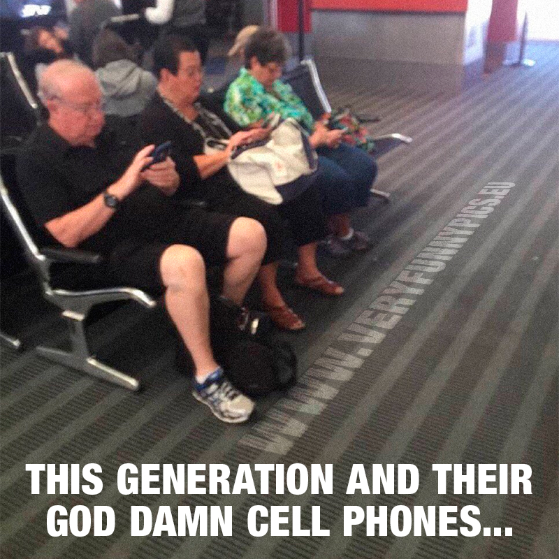 Seniors using cell phones - This Generation and their god damn cell phones