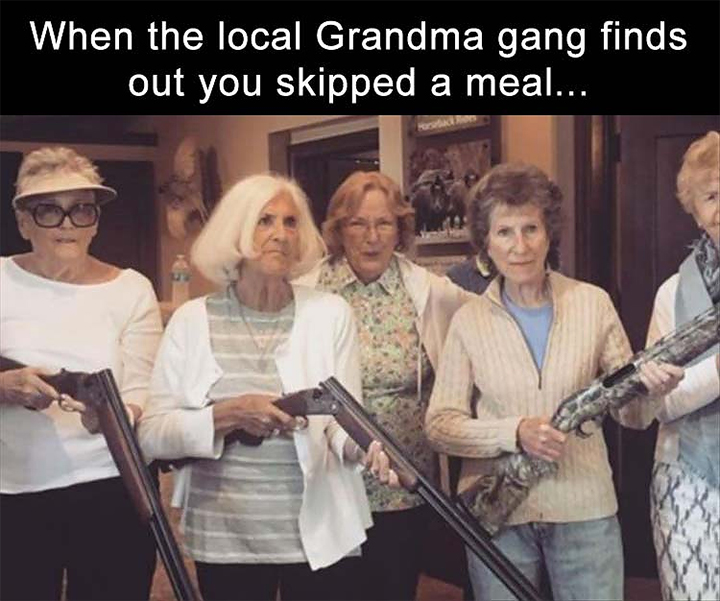 Grandmother with guns