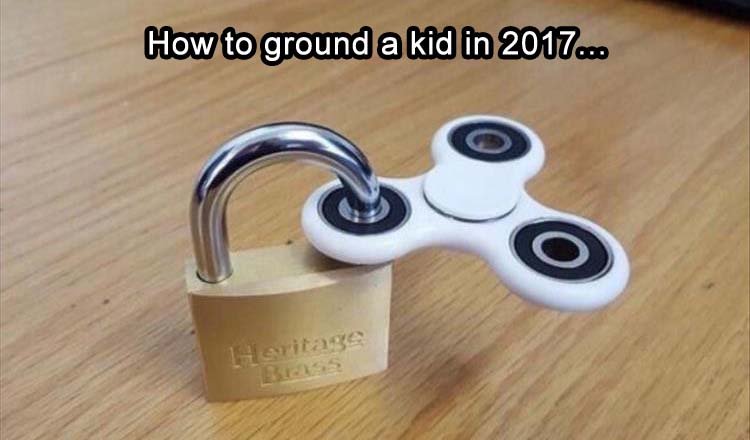 Fidget spinner in a padlock - How to ground kids in 2017