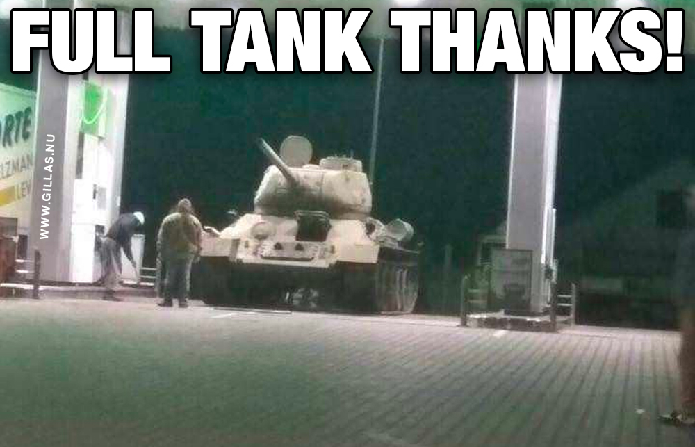 Tank on gas station