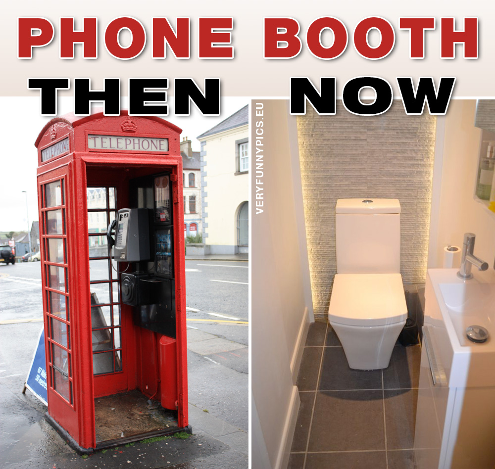 Phone booth and a toilet
