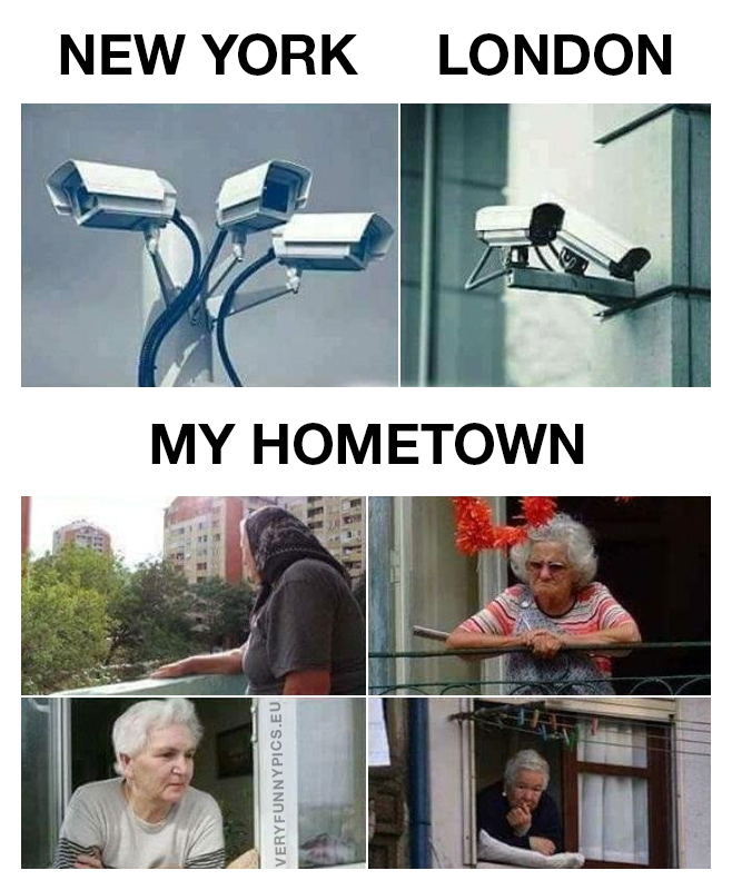 Surveillance cameras and old ladies